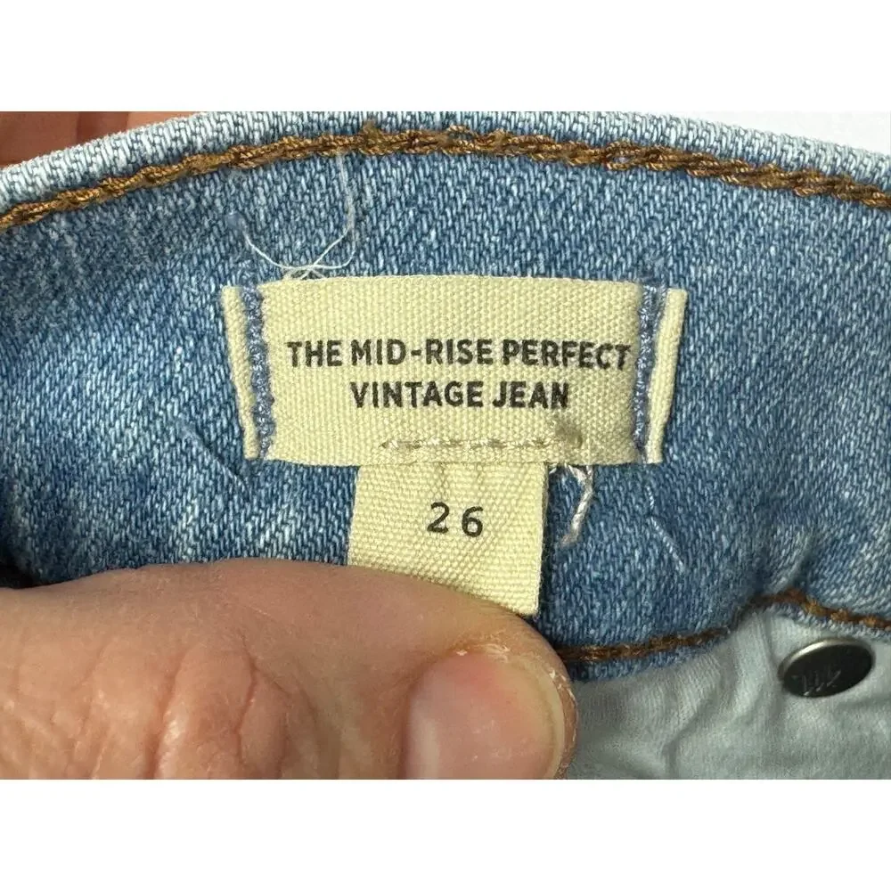 Madewell Women's The Mid-Rise Perfect Vintage Denim Jeans - Size 26 (26x28) - Picture 5 of 6